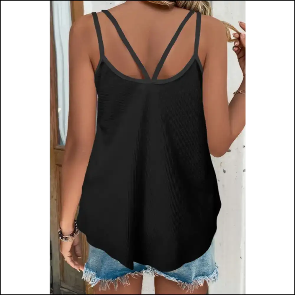 Unleash your Inner Diva with our Shiny Scoop Neck Cami of Glam!✨ - Tank Tops on Sale Worldwide Shipping