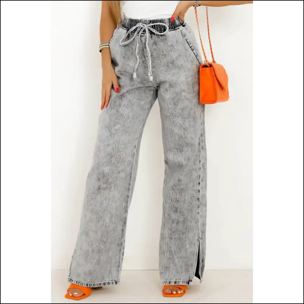Unleash your Inner Fashion Hero with Needful Things Chic Slit Drawstring Jeans! 💥 - Jeans on Sale Worldwide Shipping