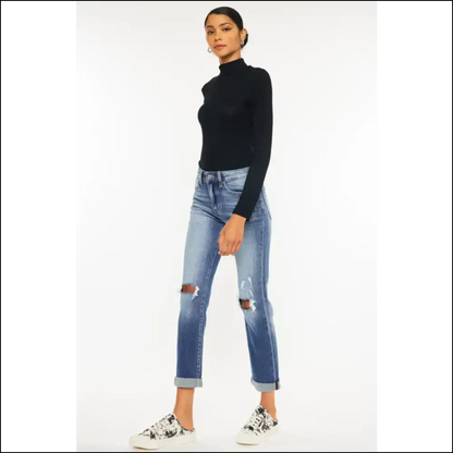 Unleash your Inner Fashionista with Kancan High Waist Distressed Jeans 😂👖 - on Sale Worldwide Shipping