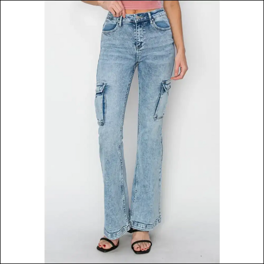 Unleash your Inner Fashionista with Needful Things Cargo Flare Jeans! 🎉 - Medium / 1xl - Jeans on Sale Worldwide Shipping