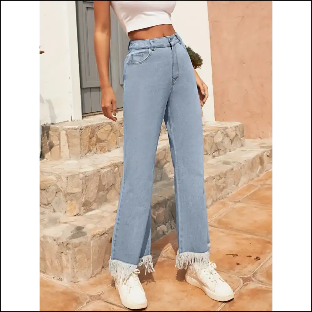 Unleash your Inner Fashionista with Needful Things’ Raw Hem Bootcut Jeans! - Jeans on Sale Worldwide Shipping