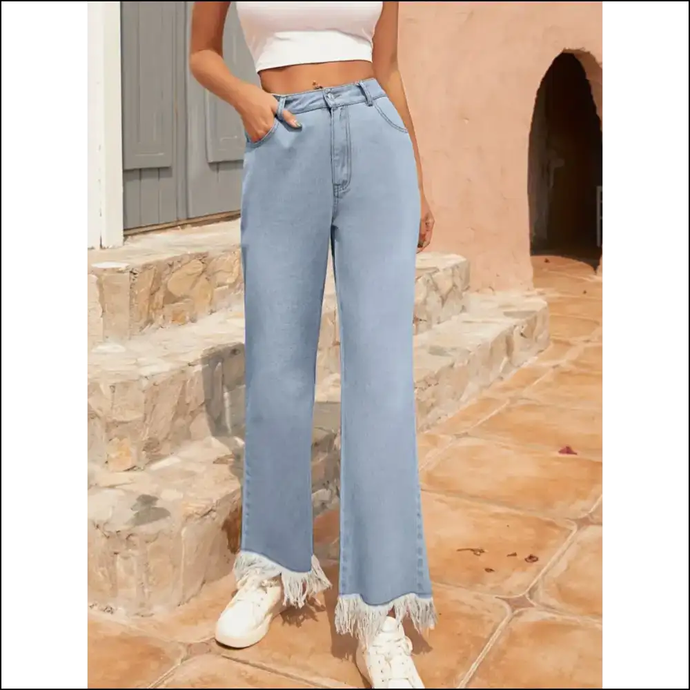 Unleash your Inner Fashionista with Needful Things’ Raw Hem Bootcut Jeans! - Jeans on Sale Worldwide Shipping