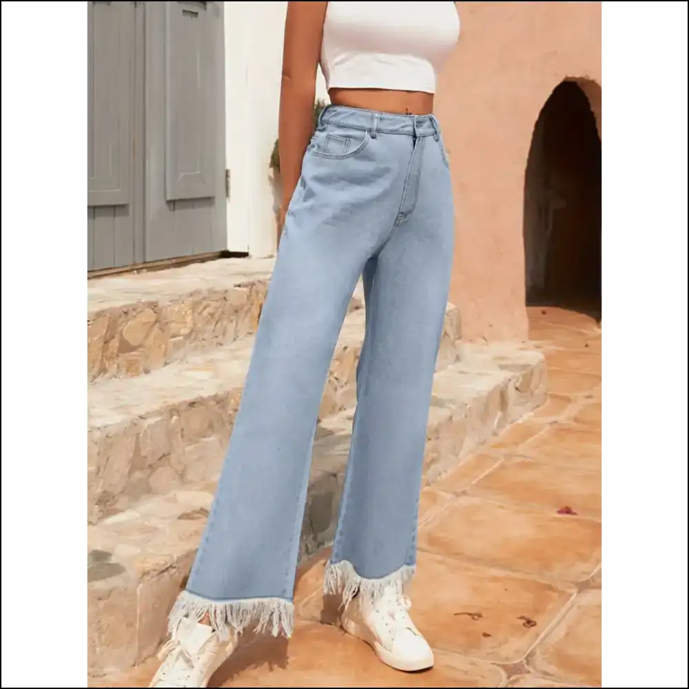 Unleash your Inner Fashionista with Needful Things’ Raw Hem Bootcut Jeans! - Jeans on Sale Worldwide Shipping