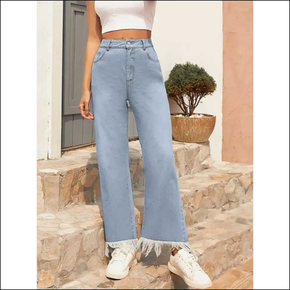 Unleash your Inner Fashionista with Needful Things’ Raw Hem Bootcut Jeans! - Jeans on Sale Worldwide Shipping