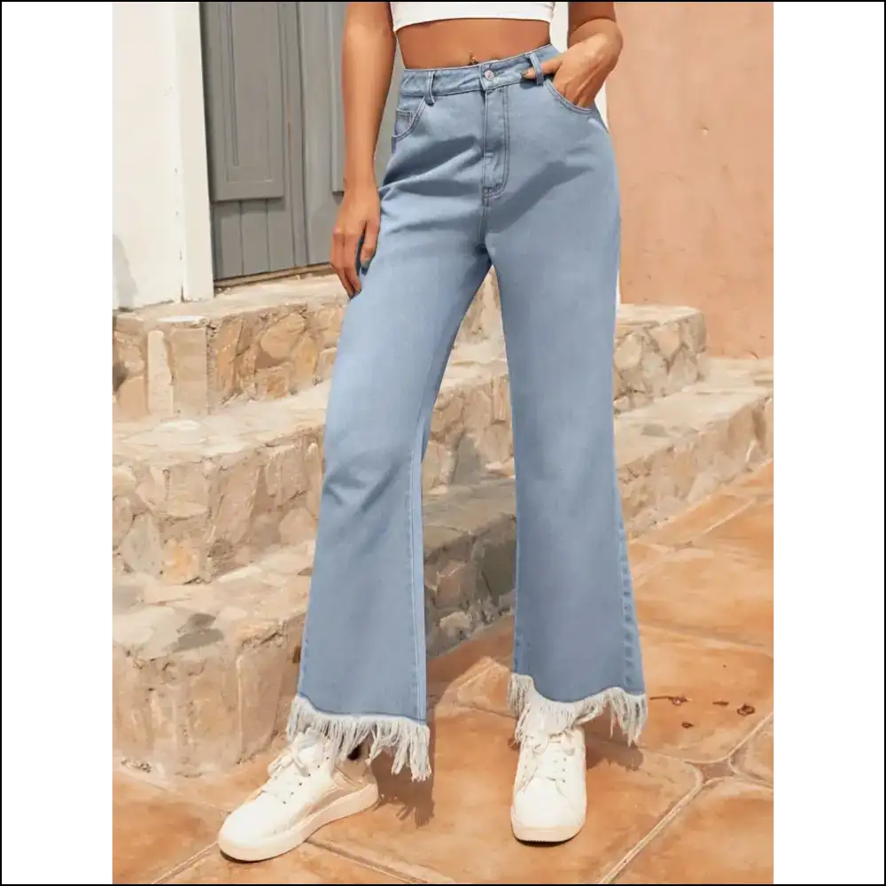 Unleash your Inner Fashionista with Needful Things’ Raw Hem Bootcut Jeans! - Jeans on Sale Worldwide Shipping