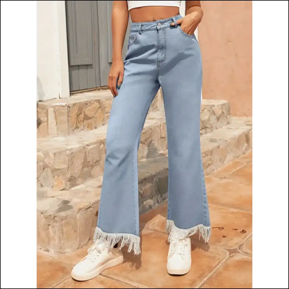 Unleash your Inner Fashionista with Needful Things’ Raw Hem Bootcut Jeans! - Jeans on Sale Worldwide Shipping