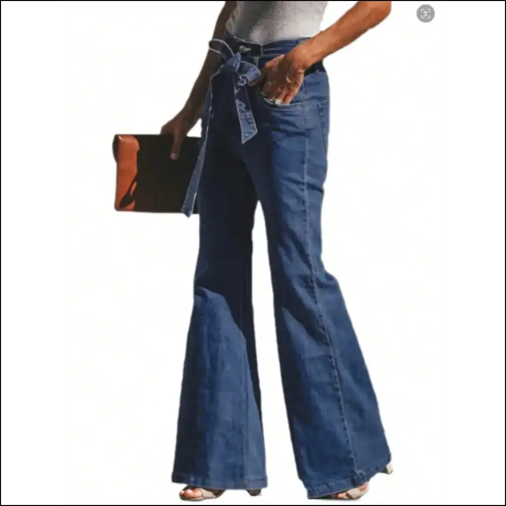 Unleash your Inner Fashionista with Needful Things Tied Flare Jeans! - Jeans on Sale Worldwide Shipping