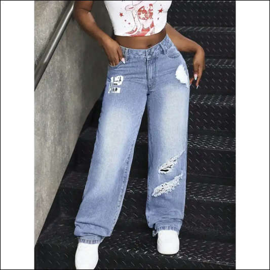 Unleash your Inner Fashionista with Needful Things Wide Leg Wonders! 😎✨ - Light / Xl - Jeans on Sale Worldwide Shipping
