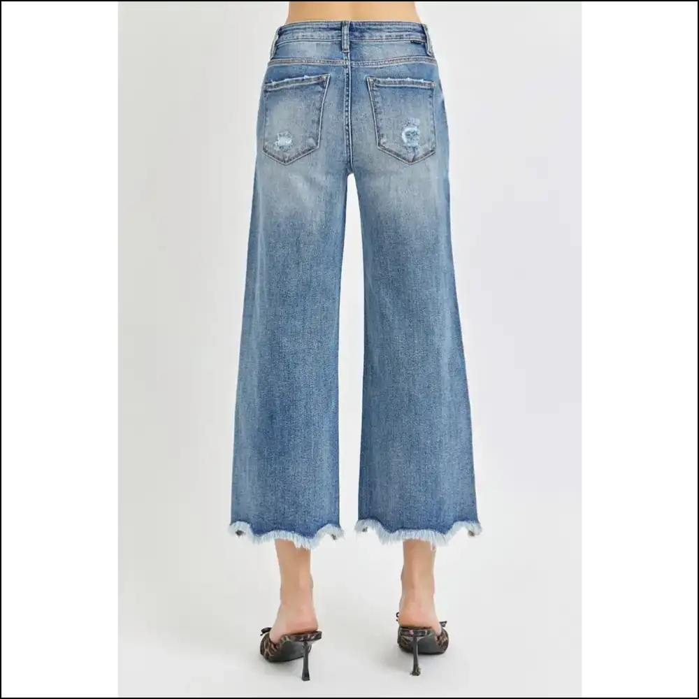 Unleash your Inner Fashionista with Risen High Rise Cropped Flare Jeans! - Jeans on Sale Worldwide Shipping