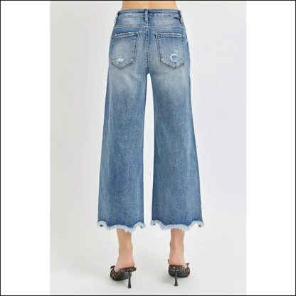 Unleash your Inner Fashionista with Risen High Rise Cropped Flare Jeans! - Jeans on Sale Worldwide Shipping