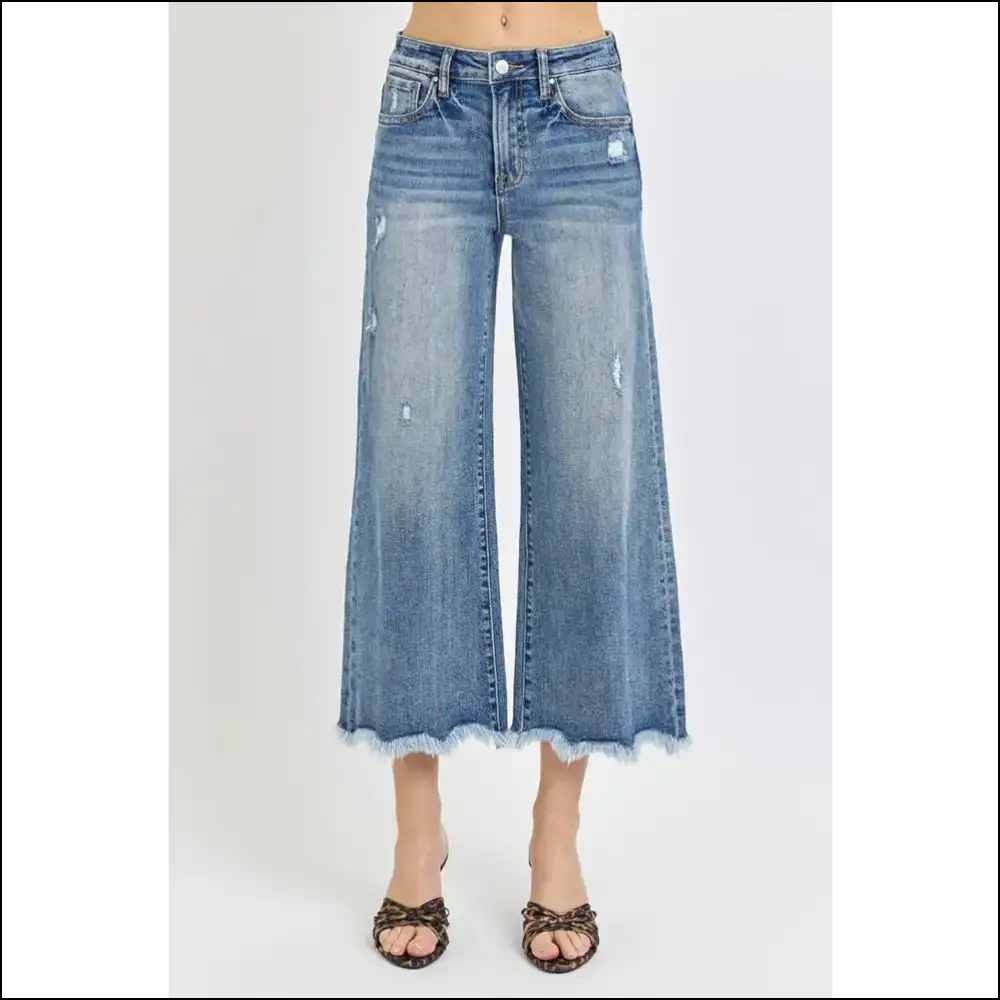Unleash your Inner Fashionista with Risen High Rise Cropped Flare Jeans! - Jeans on Sale Worldwide Shipping