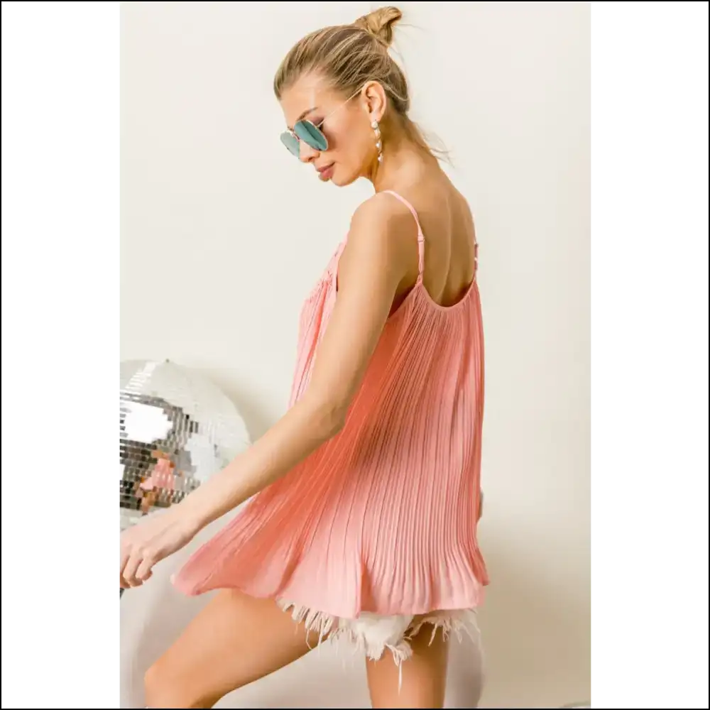 Unleash your Inner Goddess: Bibi Lace Pleated Cami for Confidence! 💃✨ - Tank Tops on Sale Worldwide Shipping