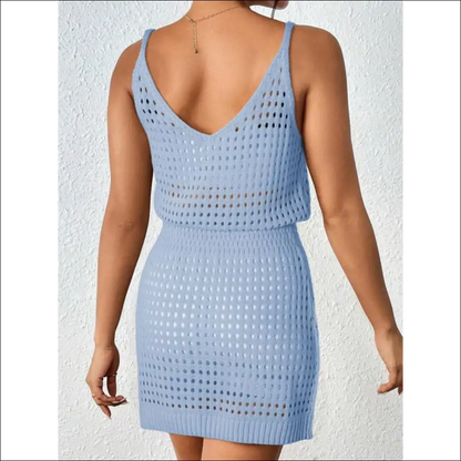 Unleash your Inner Goddess in our V-neck Sleeveless Cover-up Dress! 🌊✨ - Cover-ups Swimwear on Sale Worldwide Shipping