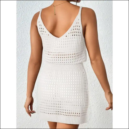 Unleash your Inner Goddess in our V-neck Sleeveless Cover-up Dress! 🌊✨ - White / s - Cover-ups Swimwear on Sale Worldwide Shipping
