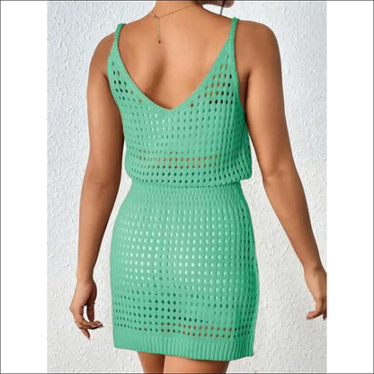 Unleash your Inner Goddess in our V-neck Sleeveless Cover-up Dress! 🌊✨ - Mist Green / Xl - Cover-ups Swimwear on Sale Worldwide Shipping