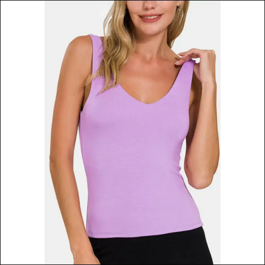 Unleash your Inner Goddess in our V-neck Slim Tank: Confidence Unlocked! 💪✨ - Lavender / s - Tank Tops on Sale Worldwide Shipping