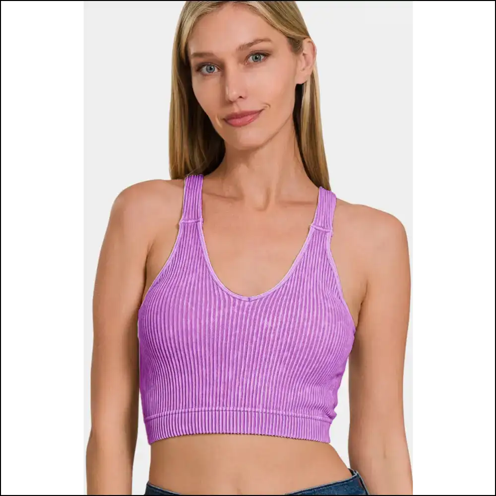Unleash your Inner Goddess in Washed Ribbed Cropped Awesomeness! ?👚 - Tank Tops on Sale Worldwide Shipping