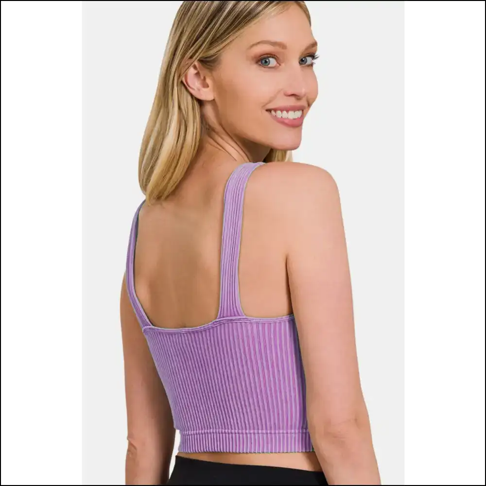 Unleash your Inner Goddess in Washed Ribbed Cropped Awesomeness! ?👚 - Tank Tops on Sale Worldwide Shipping