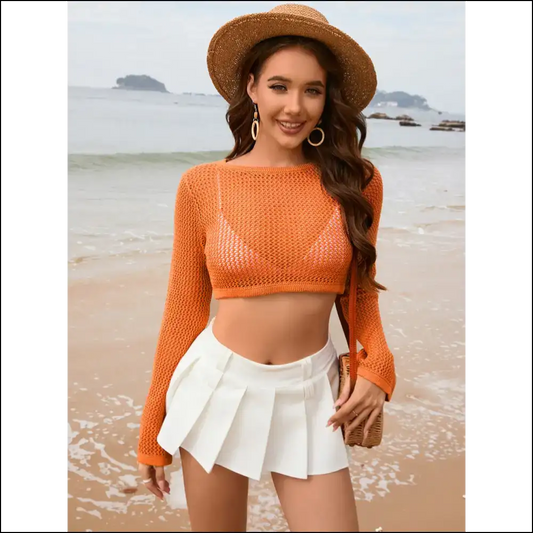 Unleash your Inner Goddess with Needful Things Chic Openwork Magic! ✨ - Caramel / m - Cover-ups Swimwear on Sale Worldwide Shipping