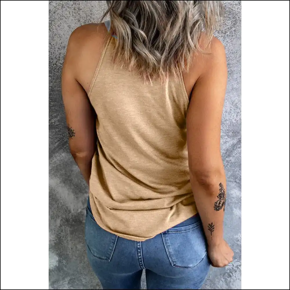 Unleash your Inner Goddess with the Color Block Grecian Tank – Slay Today! 💖 - Tops on Sale Worldwide Shipping