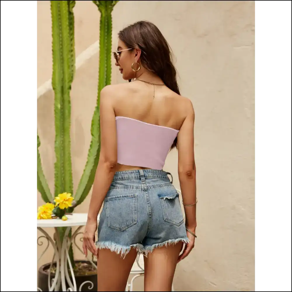 Unleash your Inner Hot Mess in our Chic Tube Cropped Masterpiece 🤪✨ - Tank Tops on Sale Worldwide Shipping