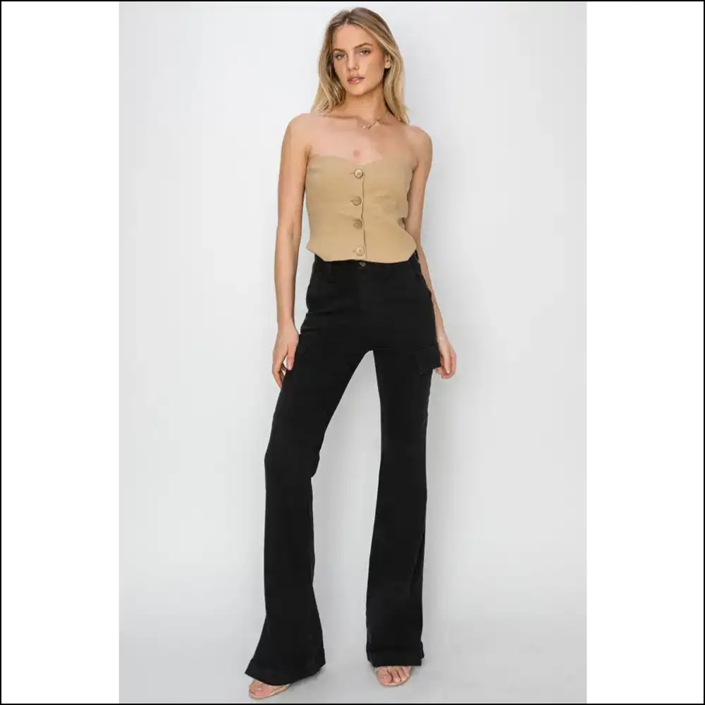 Unleash your Inner Sass with Risen Cargo Bootcut Jeans - Confidence Overload! 💥👖 - on Sale Worldwide Shipping