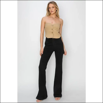 Unleash your Inner Sass with Risen Cargo Bootcut Jeans - Confidence Overload! 💥👖 - on Sale Worldwide Shipping