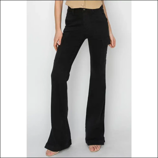 Unleash your Inner Sass with Risen Cargo Bootcut Jeans - Confidence Overload! 💥👖 - Black / 0(24) - on Sale Worldwide Shipping