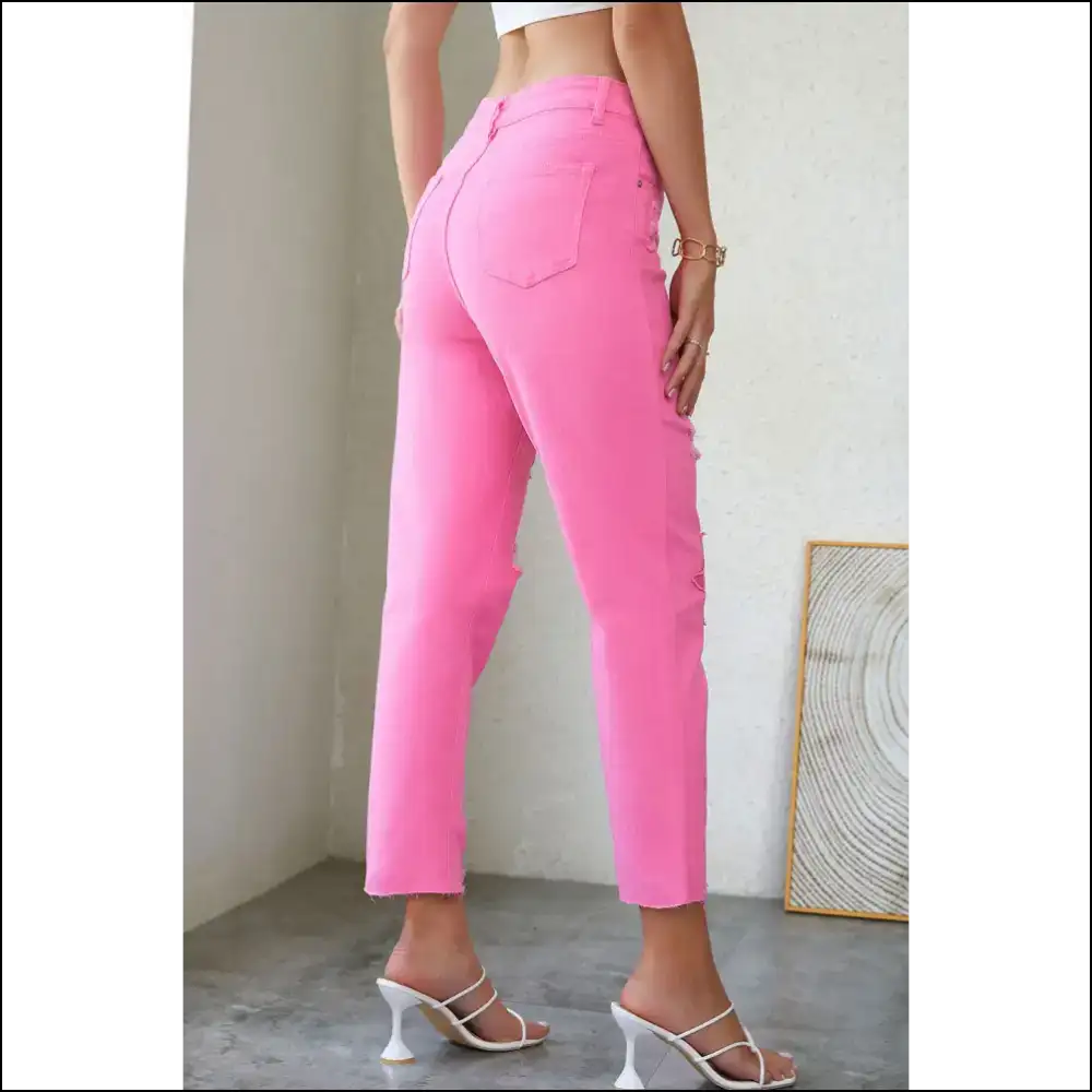 Unleash your Inner Star in Raw Hem Distressed Jeans by Needful Things 🌟👖 - on Sale Worldwide Shipping