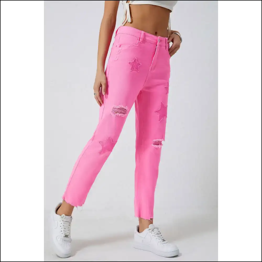 Unleash your Inner Star in Raw Hem Distressed Jeans by Needful Things 🌟👖 - on Sale Worldwide Shipping
