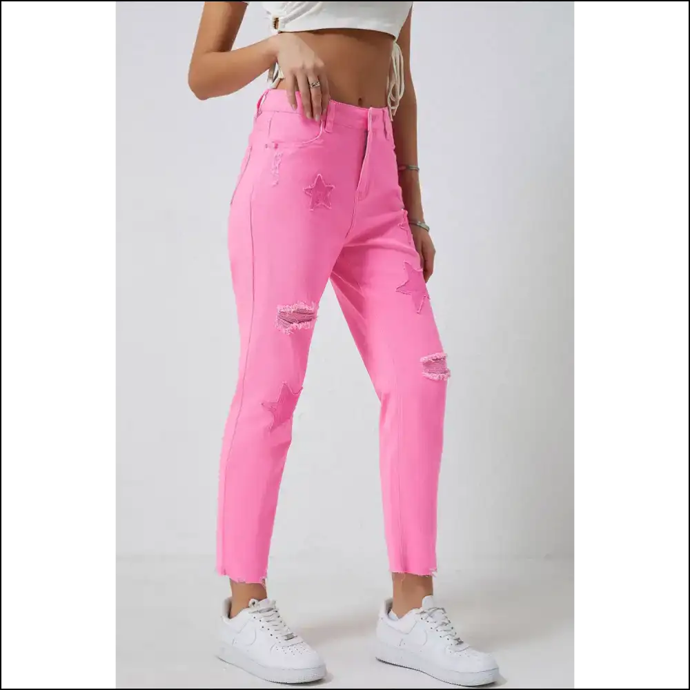 Unleash your Inner Star in Raw Hem Distressed Jeans by Needful Things 🌟👖 - on Sale Worldwide Shipping