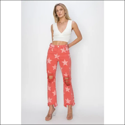 Unleash your Inner Star with Needful Things Distressed Pattern Jeans 🌟🎉 - on Sale Worldwide Shipping