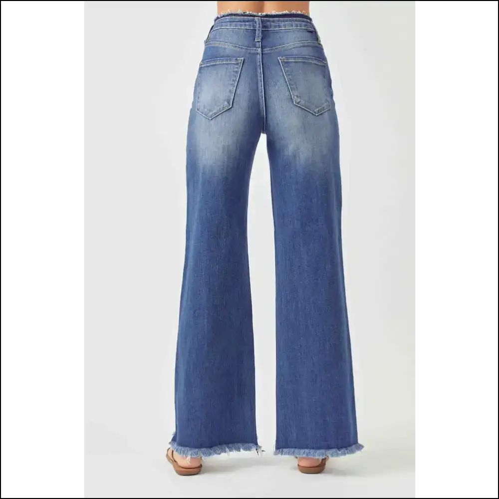 Unleash your Inner Superstar in Needful Things High Waist Raw Hem Wide Leg! 🌟👖 - Jeans on Sale Worldwide Shipping