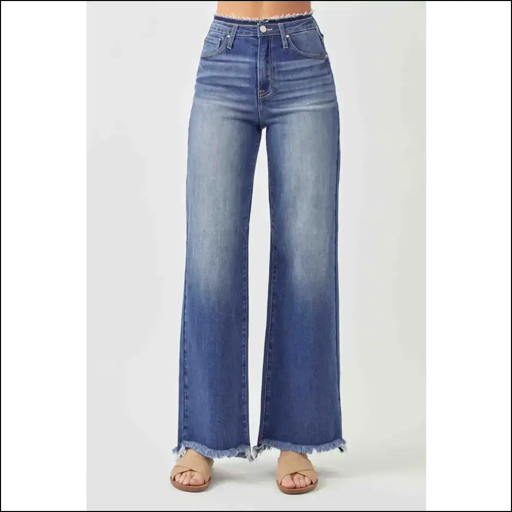 Unleash your Inner Superstar in Needful Things High Waist Raw Hem Wide Leg! 🌟👖 - Jeans on Sale Worldwide Shipping