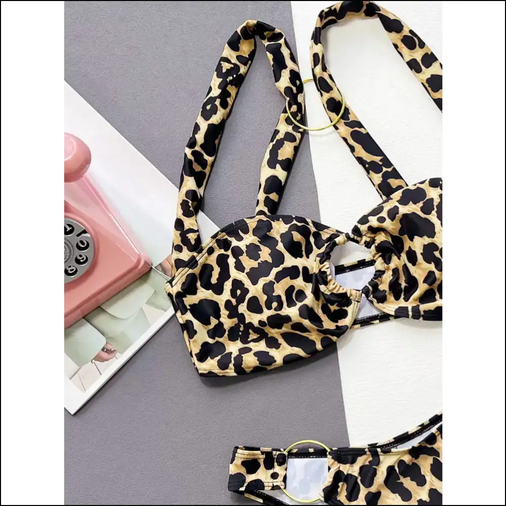 Unleash your Inner Wild with our Leopard Ring Bikini Set – Summer Vibes! 🐆☀️ - Sets on Sale Worldwide Shipping