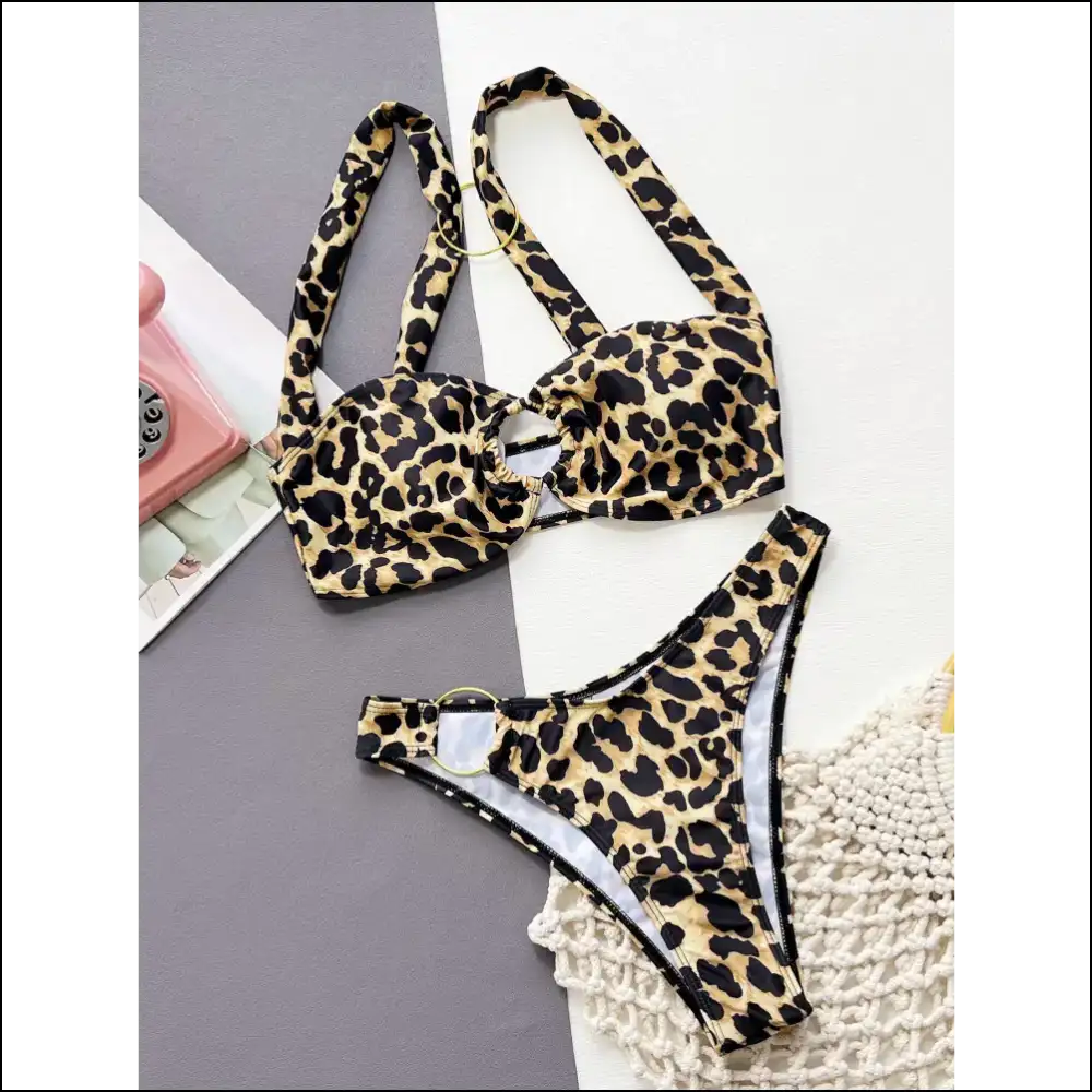 Unleash your Inner Wild with our Leopard Ring Bikini Set – Summer Vibes! 🐆☀️ - Sets on Sale Worldwide Shipping