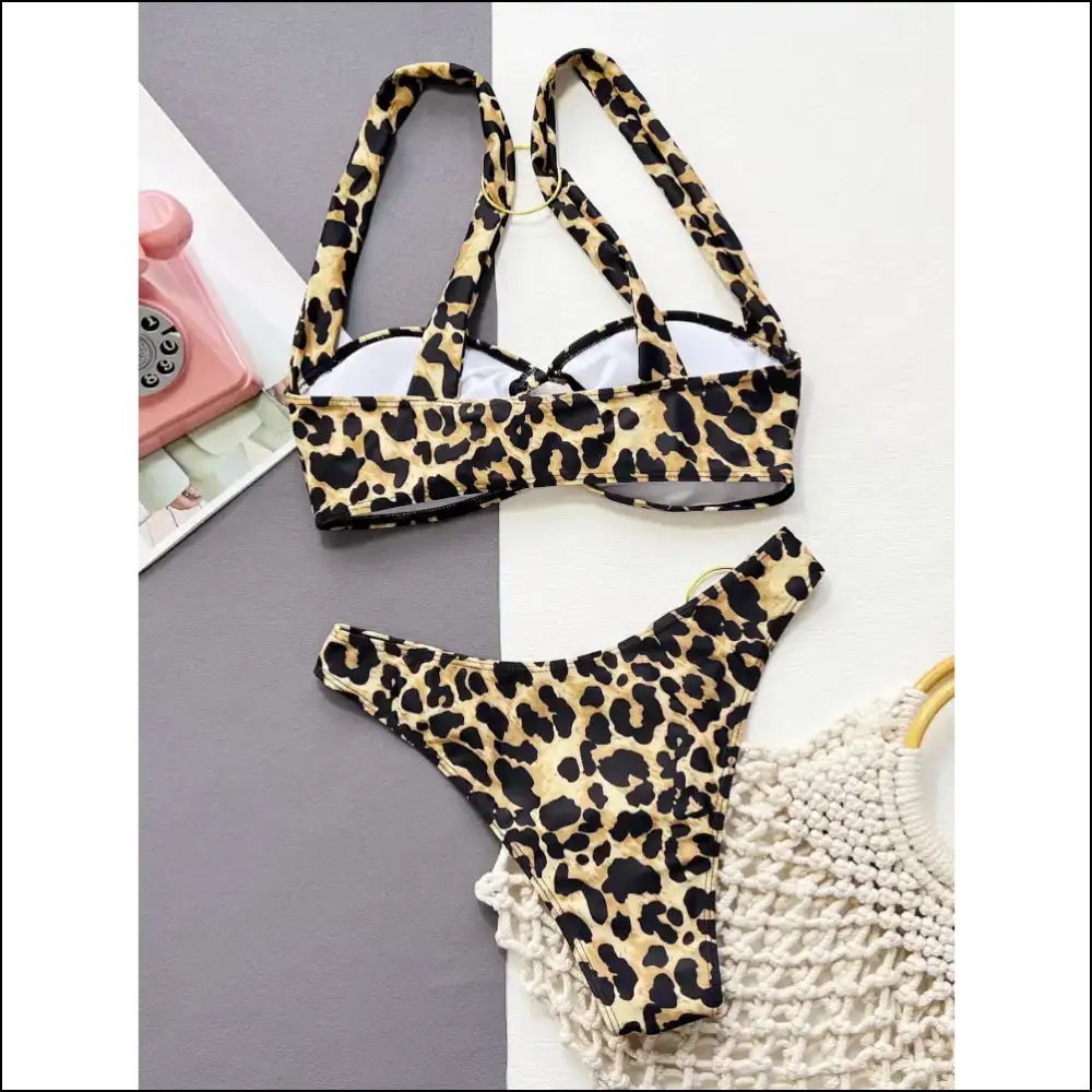 Unleash your Inner Wild with our Leopard Ring Bikini Set – Summer Vibes! 🐆☀️ - Sets on Sale Worldwide Shipping