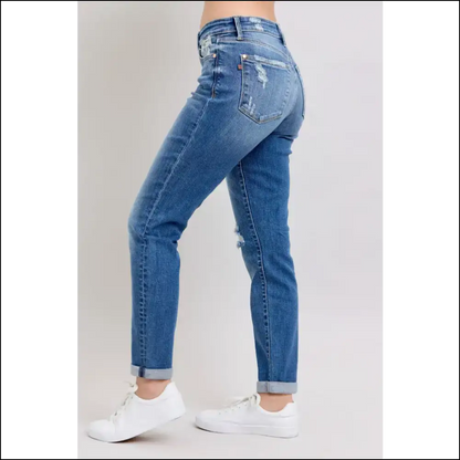Unlock your Fabulousness in Judy Blue Button Fly Distressed Jeans! 🎉👖 - Jeans on Sale Worldwide Shipping