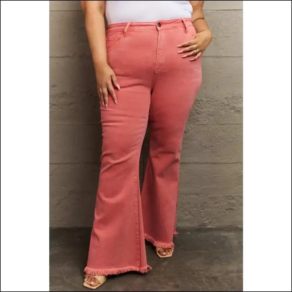 Unlock your Sass with Risen Bailey High Waist Flares – Ready to Slay! 😂👖 - Red / 1 - Jeans on Sale Worldwide Shipping
