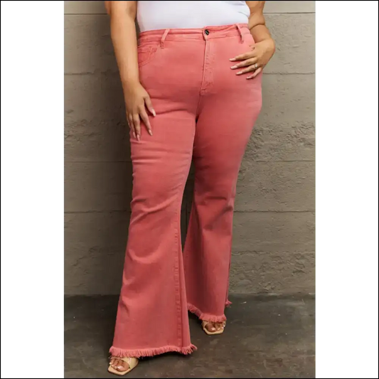 Unlock your Sass with Risen Bailey High Waist Flares – Ready to Slay! 😂👖 - Red / 1 - Jeans on Sale Worldwide Shipping