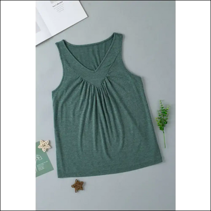 V-neck Wide Strap Tank - Effortlessly Chic - Tops on Sale Worldwide Shipping