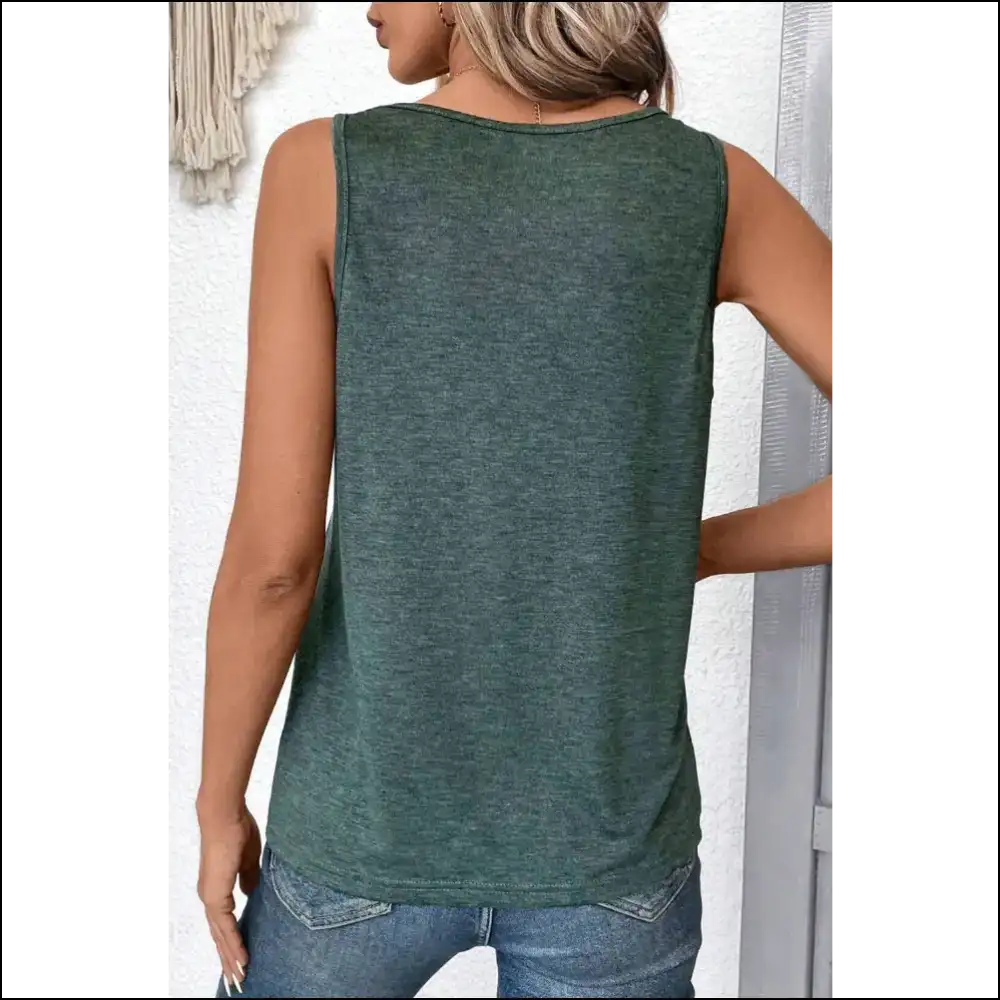 V-neck Wide Strap Tank - Effortlessly Chic - Tops on Sale Worldwide Shipping