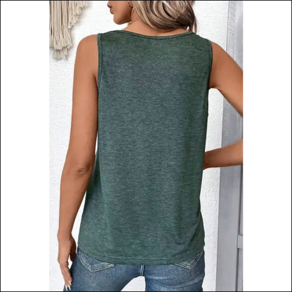 V-neck Wide Strap Tank - Effortlessly Chic - Tops on Sale Worldwide Shipping