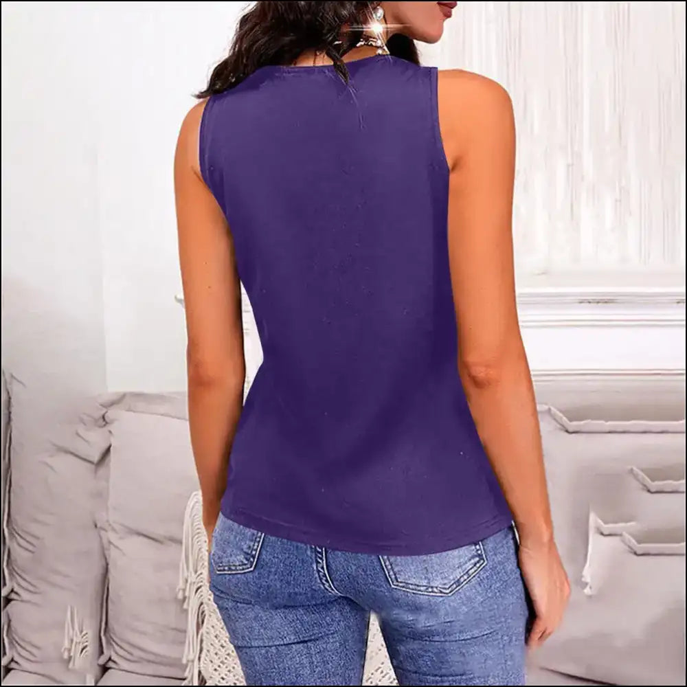 V-neck Wide Strap Tank Top - Chic & Comfy - Tops on Sale Worldwide Shipping