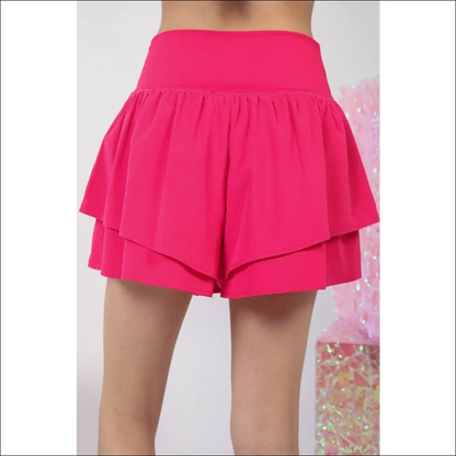V-shaped High Waist Layered Active Shorts - on Sale Worldwide Shipping