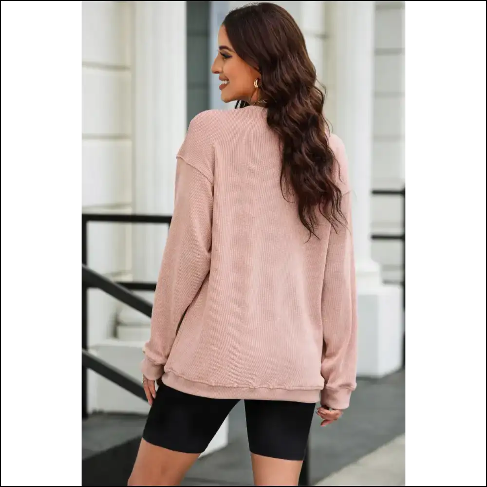 Valentine’s Day Bow Drop Shoulder Long Sleeve Sweatshirt - Sweatshirts & Hoodies on Sale Worldwide Shipping