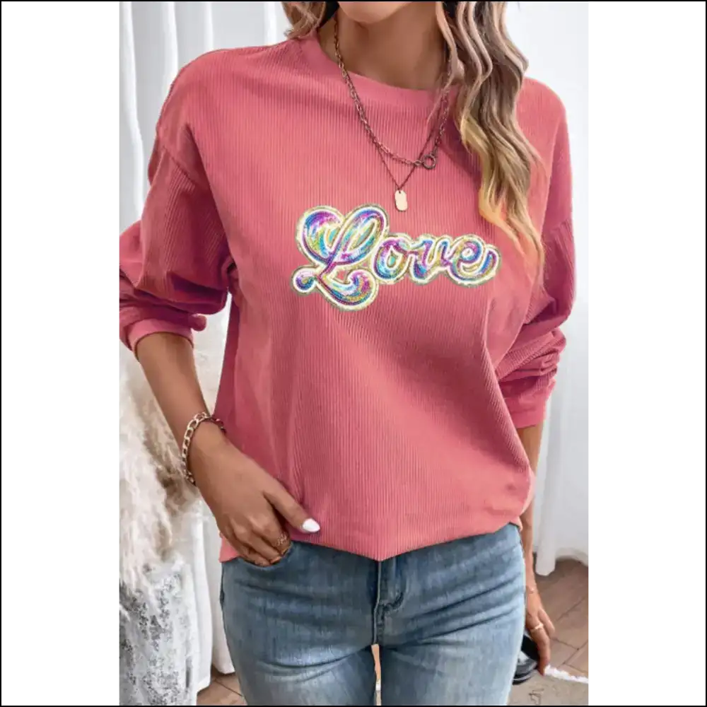 Valentine’s Day Love Round Neck Sweatshirt - Sweatshirts & Hoodies on Sale Worldwide Shipping