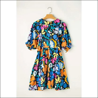 Vibrant Blue Floral Mini Dress: Ditch the Diet Keep Dress! 💙 Needful Things - Plus Size Dresses on Sale Worldwide Shipping