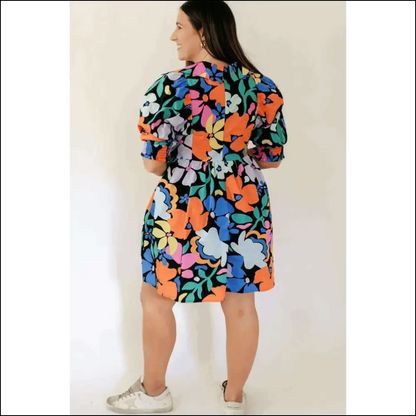Vibrant Blue Floral Mini Dress: Ditch the Diet Keep Dress! 💙 Needful Things - Plus Size Dresses on Sale Worldwide Shipping
