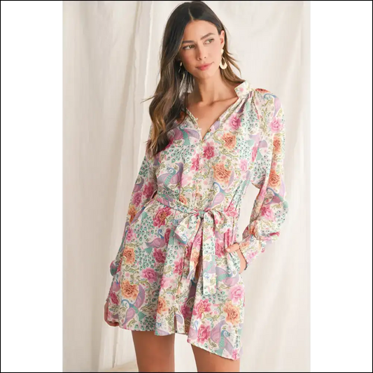 Vibrant Boho Long Sleeve Mini Dress: Dress Slay Later 😜 Needful Things - Multicolour / s - Short Dresses on Sale Worldwide Shipping